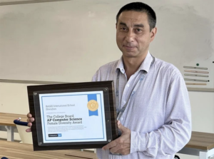 BASIS International School Shenzhen Computer Science teacher with AP Female Diversity Award certificate