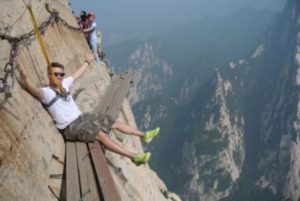 Dan Schneider Plank Walk Huashan Mountain