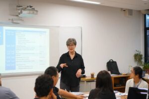 Charlene Van Schalkwyk in English class as English Chair