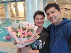 Susheel Singhal, founding faculty, with his wife