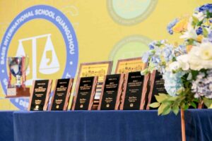 Speech & Debate Championship trophies