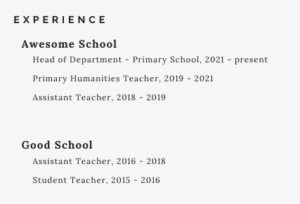 Resume Tips: List multiple Positions