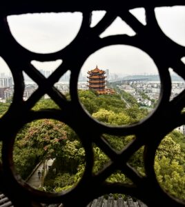 Creative Shot of the Yellow Crane Tower in Wuhan