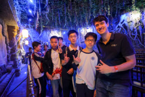 Science Teacher with physics students